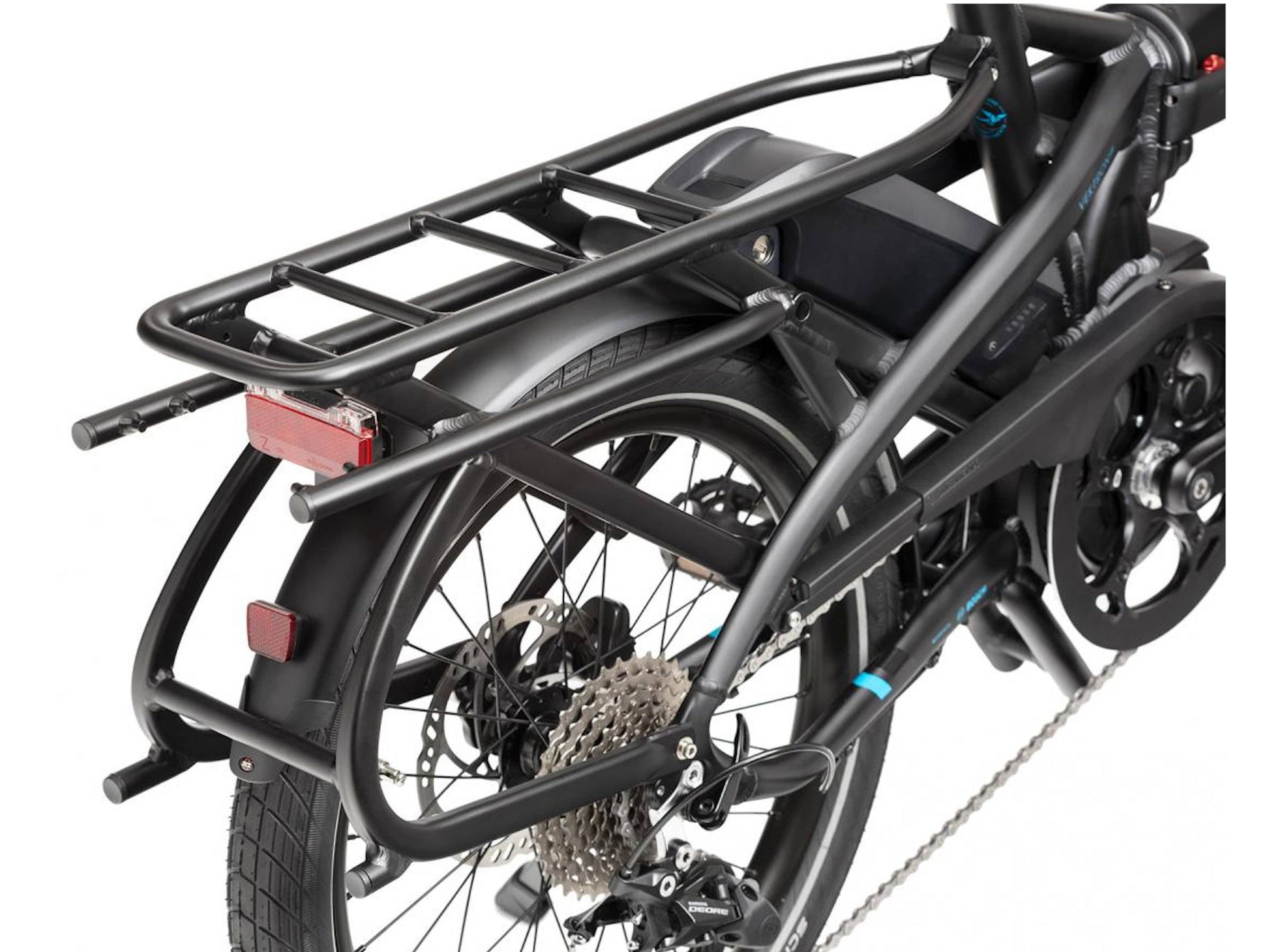 Tern Vektron S10 electric bike silver close up cargo rack